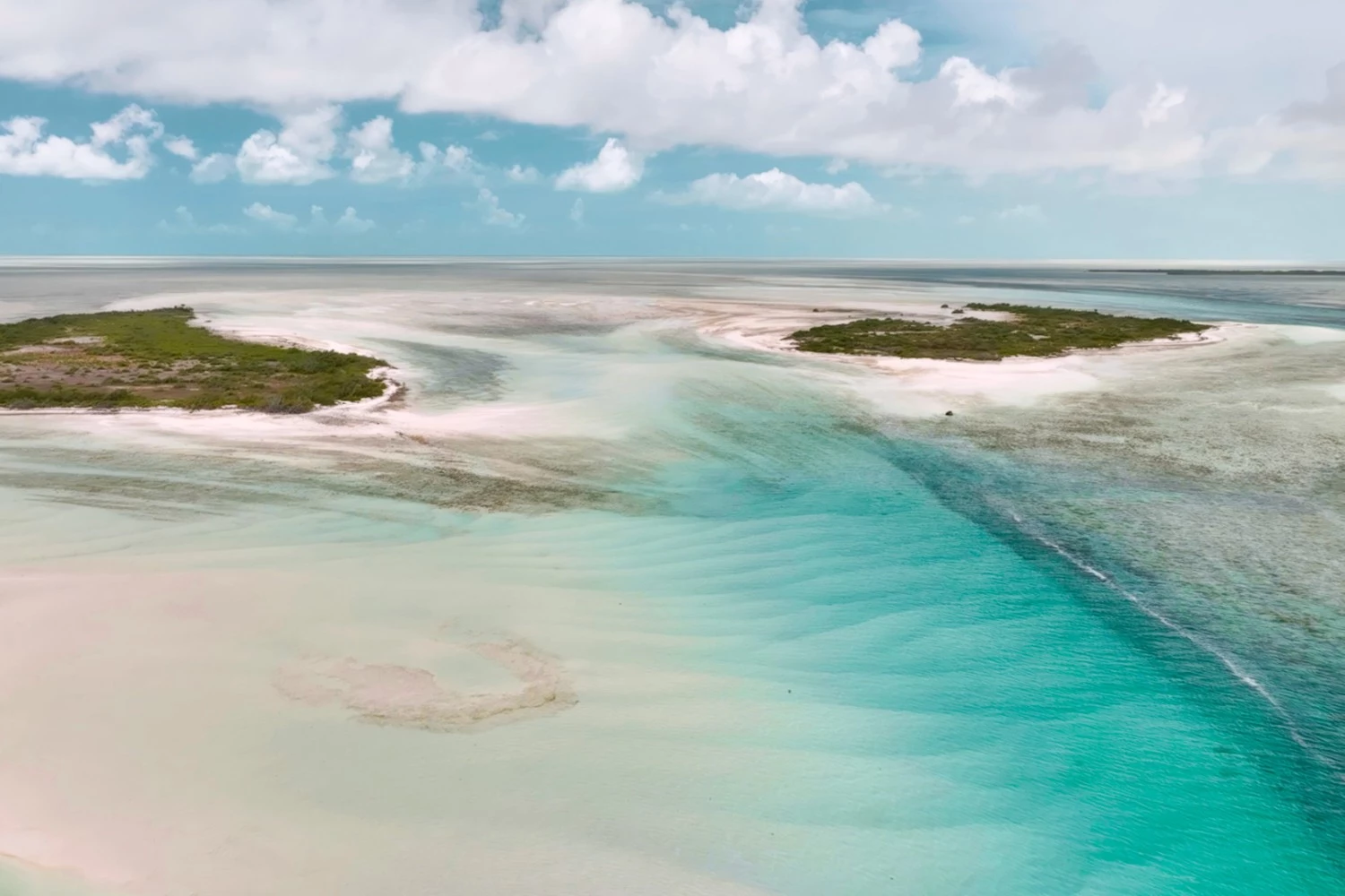 a beach with sand and land
