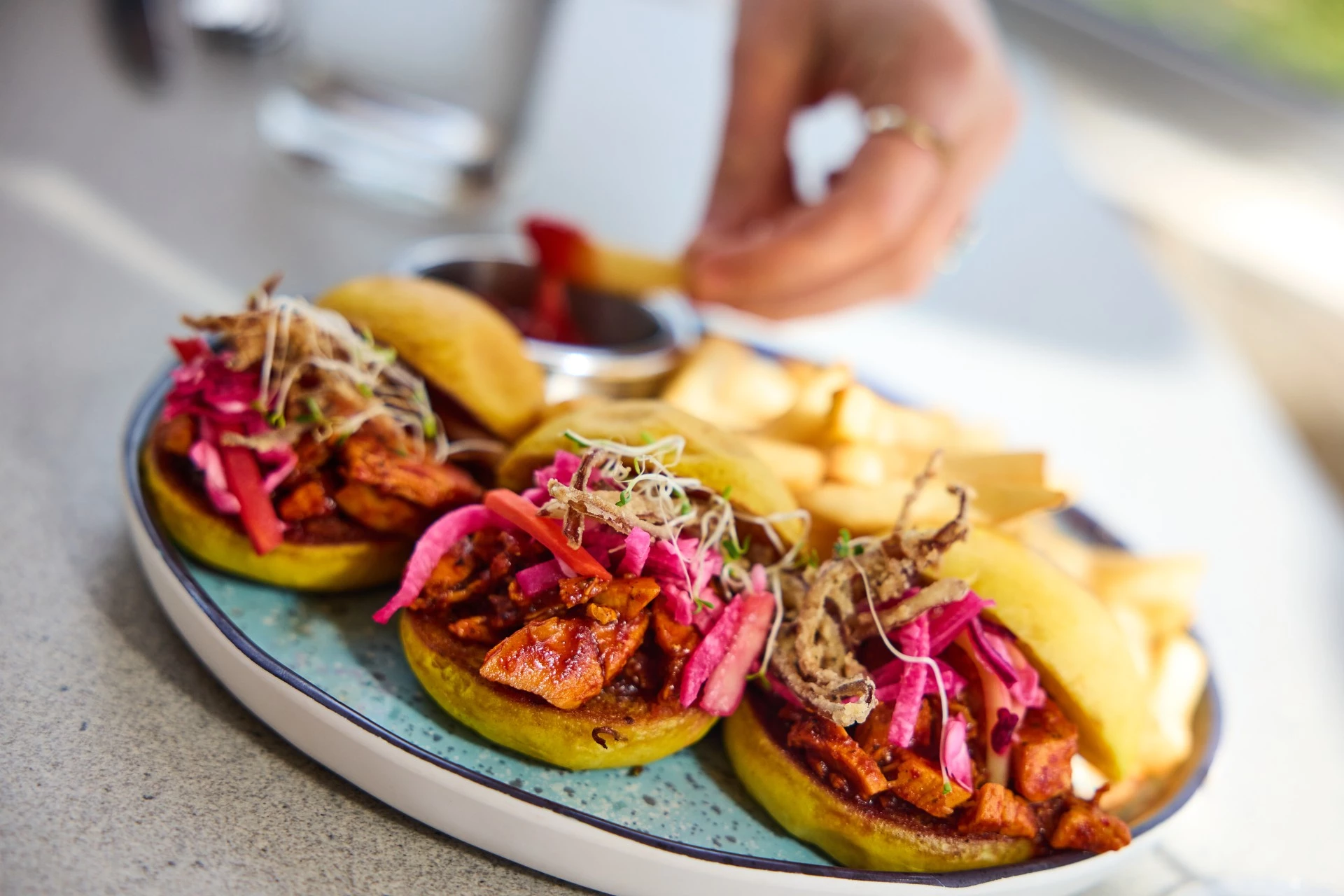 a plate of food on a table